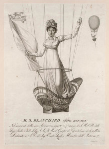 Luigi Rados - M. S. Blanchard, celebre aeronauta (Madame Sophie Blanchard, celebrated pilot), ca. 1810s