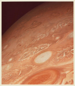 NASA/JPL Voyager 2 spacecraft - Southern hemisphere of Jupiter from Great Red Spot to the south pole, 1979