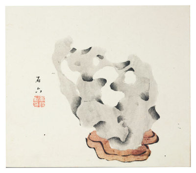 Ten Bamboo Studio - Rock on Stand, 1633 (Ming dynasty)