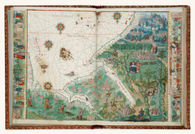 Dieppe school of cartography - Arabian Sea, Red Sea, and Persian Gulf (chart 4 of the Vallard Atlas), 1547
