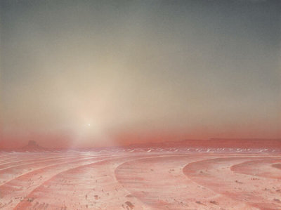 William K. Hartmann - Sunset on Polar Dune Fields of Mars, 1980