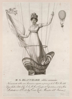 Luigi Rados - M. S. Blanchard, celebre aeronauta (Madame Sophie Blanchard, celebrated pilot), ca. 1810s