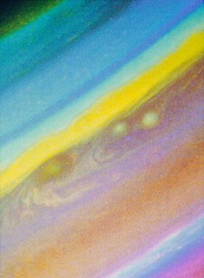 NASA/JPL Voyager 2 spacecraft - False color image of Saturn's Northern Hemisphere, August 19, 1981